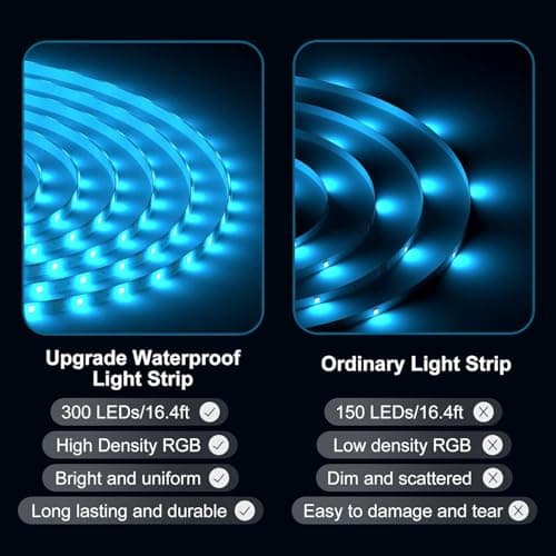 DAYBETTER 100ft LED Strip Lights Waterproof RGB LED Rope Lights with App Remote Control, Music Sync,12V Self-Adhesive LED Tape Lights for House Patio Deck100 FT (3 Rolls of 32.8ft) - Thumbnail 3