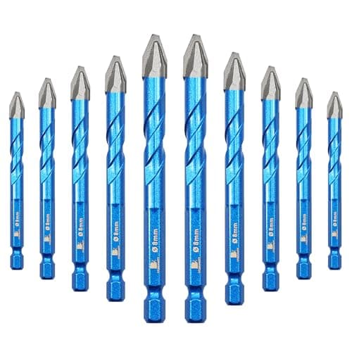 BRSCHNITT Head Eccentric Drill Bit 5/16" 8mm - 10pcs Carbide Tipped Drill Bit Masonry Drill Bit Sets for Porcelain Ceramic Tiles Glass Hard Plastic Cement/Granite etc - Image 1