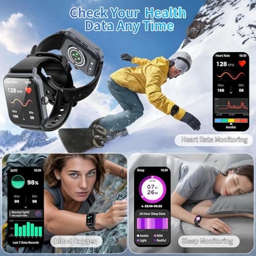 Smart Watch for Men Women with Calling, 1.83" Fitness Tracker with Heart Rate/Sleep Monitor, Step Tracker, New Gen Fitness Watch with 120 Sports Modes, IP68 Waterproof Smartwatch for Android/iOS Black - Thumbnail 5