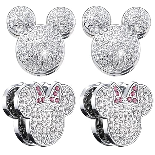 Pangpai Bling Car Hooks, Cute Rhinestones Car Organizer Interior Accessories, Car Dashboard Decorations Hook for Grocery Bags Umbrellas Handbag Purse (4 Pack) - Image 1
