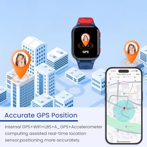 LAGENIO K9 Smart Watch for Kids with GPS Tracker, AI Voice & Video Call,1.78" AMOLED, 4G Smartwatch with SOS, Parental Controls, School Mode, IP68 Waterproof Kids Smartwatch for Teens Ages 3 and Up - Thumbnail 6