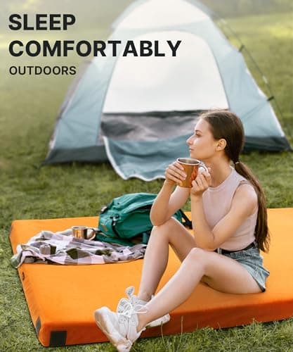 GAIALOOP 3 Inch Memory Foam Camping Mattress, Dual Layer Thick Sleeping Camp Pad for Car Tent Cot, Roll-Up Portable Glamping Floor Bed for Guests Sleepover[Single: 75 * 30 * 3"] - Thumbnail 6