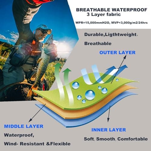 Raprance Breathable Chest Wader for Fishing - Stockingfoot Design, Lightweight Men's Waders (Trout, Salmon Fishing Gear)(XL) - Thumbnail 4