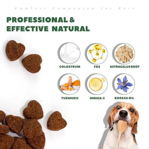 Vetriuntrix Dog Allergy Chews 200ct, Dog Allergy Relief Chews Coat Supplement for Itchy Skin Paw Licking, Probiotics for Large Dogs with Colostrum Omega-3 Turmeric Immune Supplement - Thumbnail 5