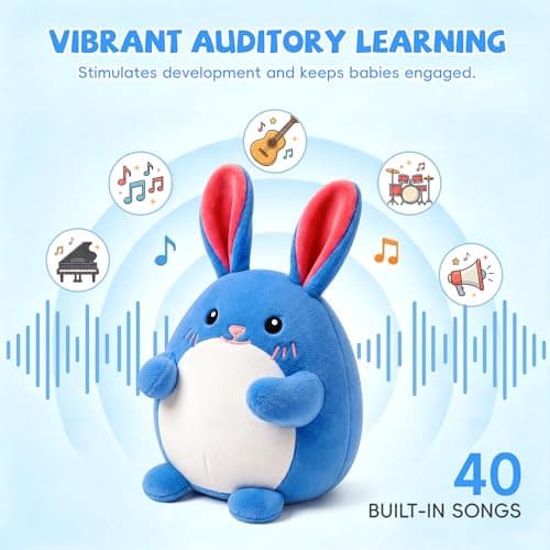 SAIMAND Baby Toys 6-12 Months, Crawling Bunny Baby Toy with 48 Songs & Record Repeat, Interactive Musical Plush Toy for Babies, Rechargeable Dancing Stuffed Animal, Sensory Toy for Toddlers 1-3 - Thumbnail 5