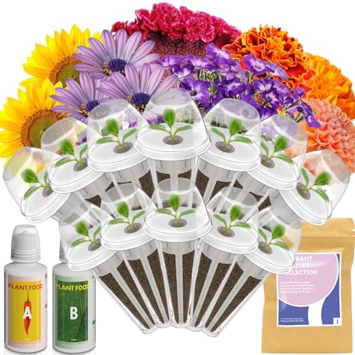 Lyko Fragrant Flower Seed Pod Kit for AeroGarden, iDoo, Ahopegarden, GARDENCUBE, 12 Pods with Sunflower, Petunia, Mexican Marigold, Cockscomb, French Marigold, Dahlia, Hydroponics Growing System Kits - Image 1