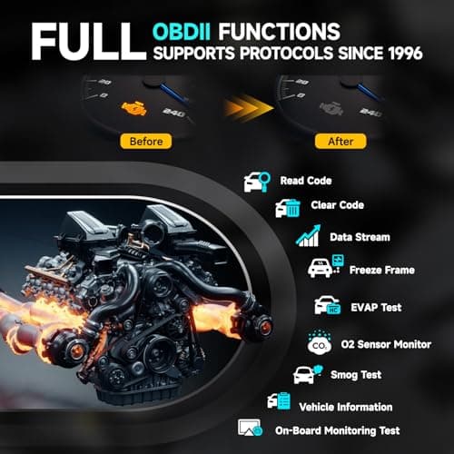 DND Bluetooth OBD2 Scanner - All System Diagnostic Tool for iOS & Android, Code Reader for Cars, Free Updated Vehicle Scan Tool, Bidirectional Diagnsotic Scanner with Oil Reset, Battery Registration - Thumbnail 4