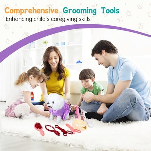 GOBRILLFUN Walking Dog Toy Remote Control, Walking and Barking Robot Dog, Electronic Plush Puppy Toy for Kids Age 3-6, Ideal Gift for Girls(Great Pyrenees) - Thumbnail 6