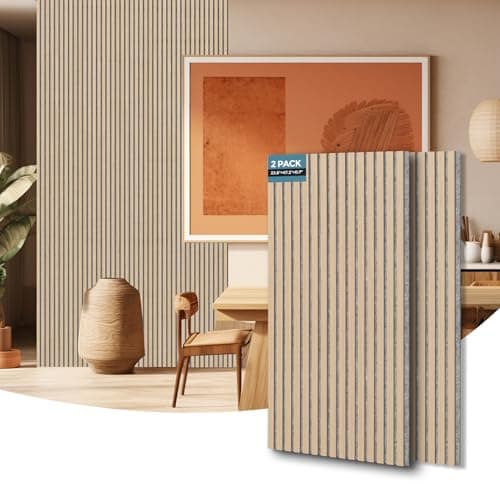 AKUMAX 2 Pack Wood Panels- 48x24Inches 3D Wall Panels ,Decorative Peel Soundproof Wall Panels (Classic Oak, 2pcs-24in*48in)