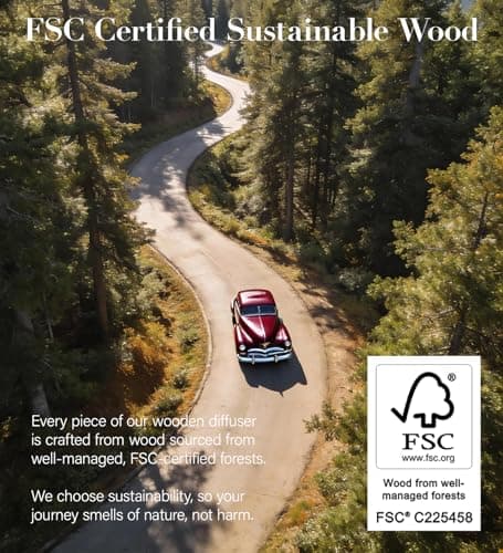 EdenSeek Wooden Car Air Freshener | FSC-Certified Original Wood, Visor Metal Clip, 100% Pure Essential Oils, 40+ Days Long-Lasting Odor Eliminator, 3 Refillable Scents Diffuser for Cars, Trucks, SUVs - Thumbnail 3