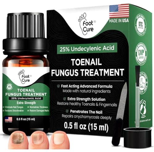 Foot Cure Toenail Fungus Treatment Extra Strength – Athletes Foot Treatment for Toenails, Restorative Nail Repair for Damaged Nails, Toenail Softener with Tea Tree Oil & Oregano Oil - Made in USA - Image 1