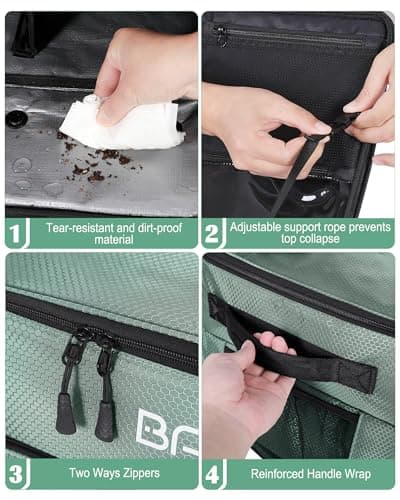 BAIXIXIG Golf Trunk Organizer, 2-Layer Storage with Shoe Pocket, Storage for Golf Accessories, Gifts for Golfers,Green - Thumbnail 4