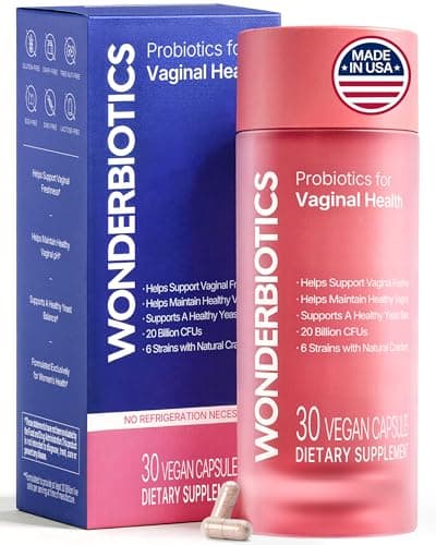 WonderBiotics Probiotics for Women Vaginal Health - pH Balance, Yeast, Odor Control Supplement - 20 Billion CFU, 6 Authentic Strains with Natural Cranberry for Urinary & Gut Health - 30 CT - Image 1