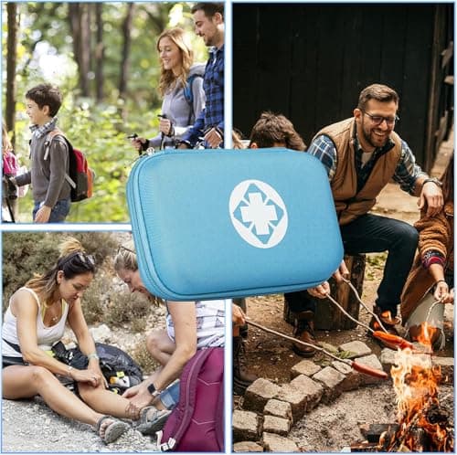 276PCS Small Travel First Aid Kit Supplies for Business, First Aid Kits Backpacking Essentials Items Trauma First Aid Survival Kits for Home Outdoor Adventure, Blue AMORNING - Thumbnail 5