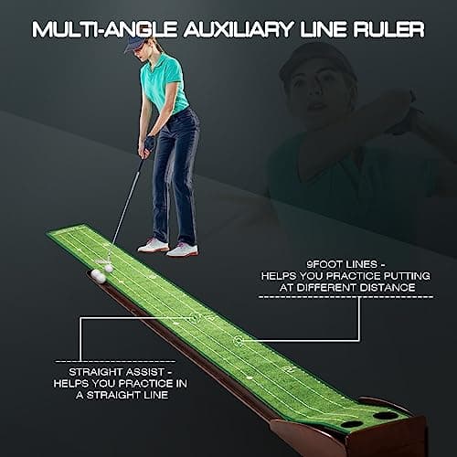 Golf Putting Mat Putting Green for Indoor Golf Putting Mat - Outdoor Putting Green with Ball Return 2.5in & 3.5in Holes, Putting matt for Golf Practice,Portable Easy to Clean,Great Golf Gifts. - Thumbnail 5