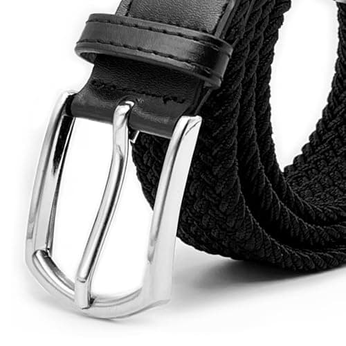Myfunc 2Pack Belts No Holes Golf Jeans Pants Casual Stretchy Elastic Braided Woven Belt for Mens Boys Womens Girls - Thumbnail 2