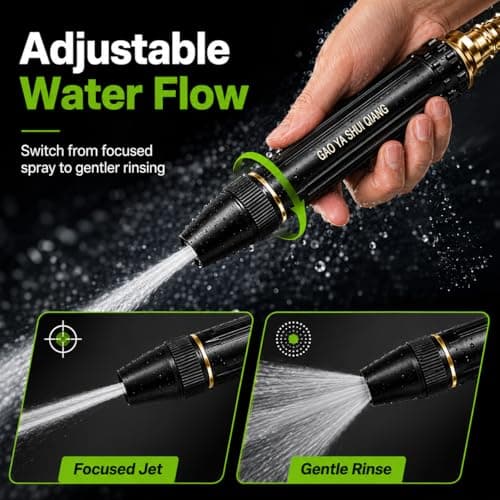 Jet Nozzle Power Washer for Garden Hose, High Pressure Hose Nozzle for Car Washing, Patio Cleaning, Garden Watering, Powerful Cleaning Spray Nozzle with Pacifier Interface(1 Set) - Thumbnail 4