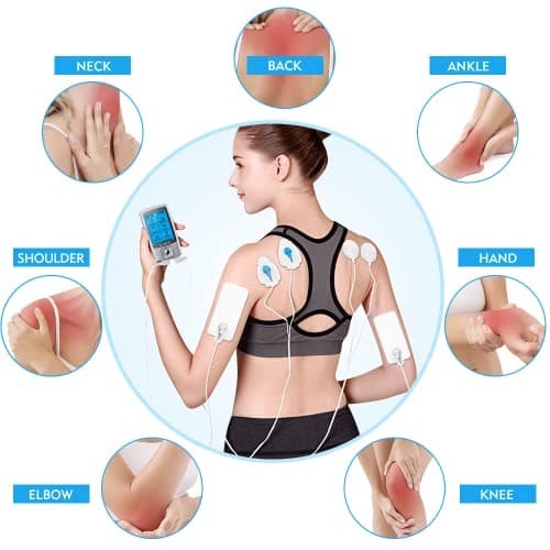 TEC.BEAN 24 Modes Tens Unit Muscle Stimulator, Rechargeable Tens Machine with 8 Electrode Pads (American Gel), Electric Pulse Massager for Pain Relief Therapy(Silver) - Thumbnail 4
