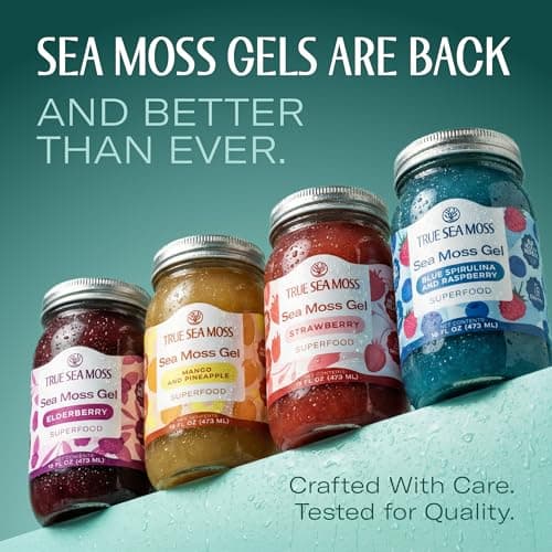 TrueSeaMoss Sea Moss Gel – Made in USA – Wildcrafted Seamoss, Fruits & Jarred Vegetables – Mango/Pineapple, Pack of 1 (Labels may Vary) - Thumbnail 2
