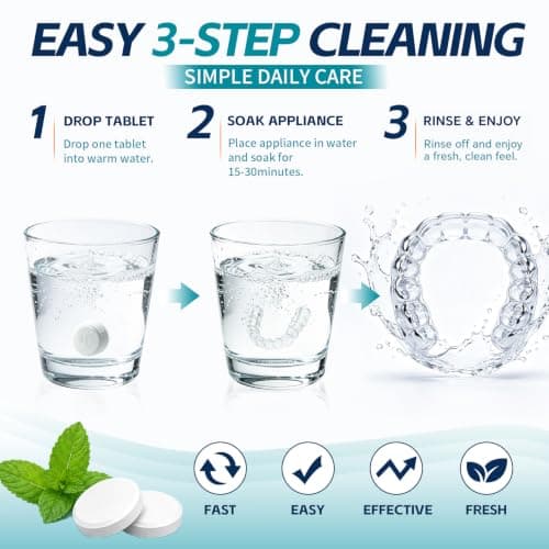 Prism Smile Retainer Cleaning Tablets, Mint Fresh, 90 Count, Deep Clean for Retainers, Aligners, Night Guards and Whitening Trays, Freshens and Removes Everyday Build-Up - Thumbnail 5