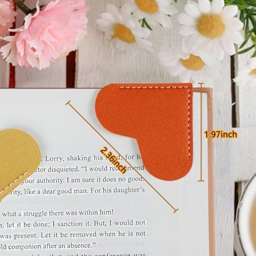 Leather Heart Bookmarks - Kinsound 6 Pieces Cute Corner Page Book Marks for Teachers Students Book Reading Lovers, for School Office Home Supplies (Heart（6pcs）) - Thumbnail 4