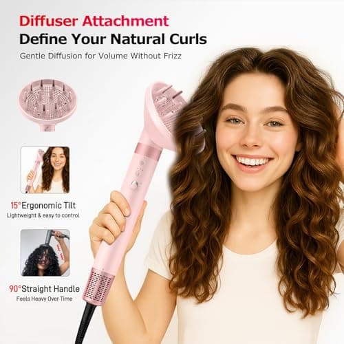 5 in 1 High-Speed Hot Air Styler - Professional Frizz-Free Hair Dryer Brush, Fast Drying Hair Dryer with Diffuser, No Heat Damage Air Styler Wrap - Curl, Volumize - Thumbnail 2