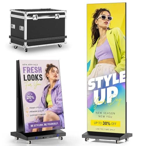 80″ P1.86 LED Digital Signage Flexible Spliceable Screen, Mobile Phone&Computer Software Remote Releasewith WiFi HDMI/USB Input Auto Media Player LED Full Poster Screen Black 1-Pack - Image 1
