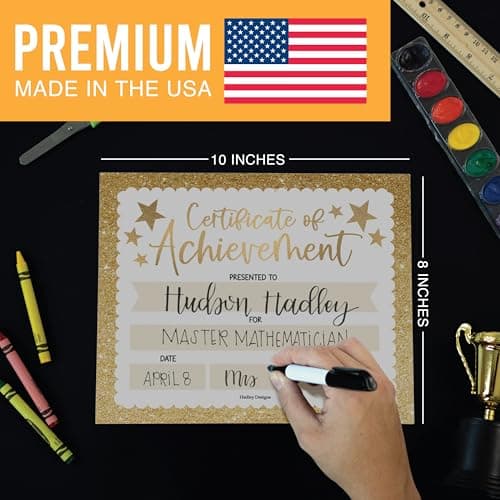 Classroom Award Certificates for Students -25 Certificate of Achievement Awards, Gold Star Certificate Paper, Preschool Graduation Certificates for Kids, Kindergarten Diploma, Star Student Honor Roll - Thumbnail 4