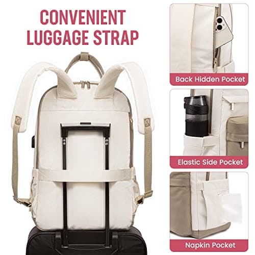 LOVEVOOK Travel Laptop Backpack Women Anti-theft Laptop Bag with USB Port Waterproof Computer Backpack for Nurse College Work - Thumbnail 3