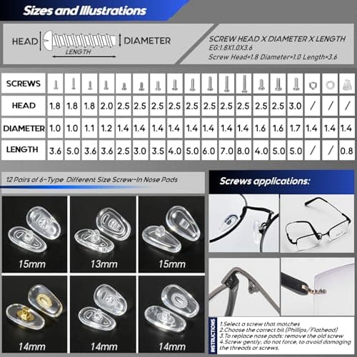 Eyeglass Sunglass Repair Kit,MINGFIX Magnetic Eye Glasses Repairing Tool Kit with Assorted Screws,Nose Pads,Small Screwdriver Bit Set & Tweezer with Mini Travel Case for Glasses,Sunglasses and Others - Thumbnail 4