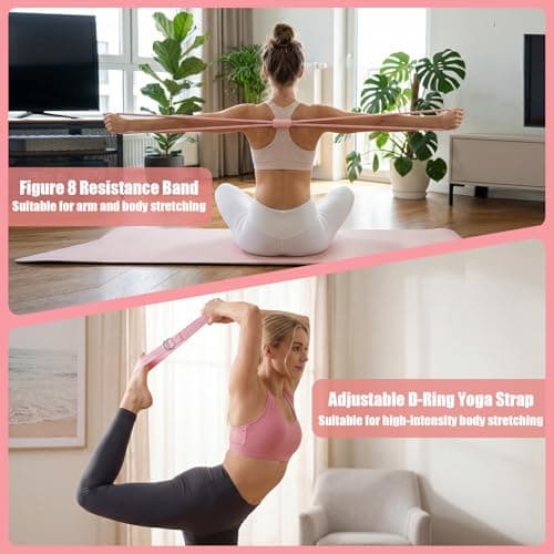 Binxalin 16 Pack Pilates Essentials Kit for Women, Home Pilates Equipment Ring and Ball Set, Fabric Booty Bands, Guide, Pilates Workout Kit for Starter at Gym Studio Travel - Thumbnail 4