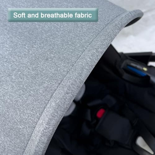 Feliliber Stroller Replacement Accessories Canopy, Baby Stroller Sun Shade Compatible with Doona Car Seat & Strollers (Gray) - Thumbnail 4