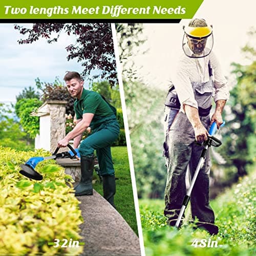 Lipoliftco Weed Wacker Cordless, 12V Battery Powered Lawn Edger, Grass Cutter with 2 * 2000mah Rechargeable Batteries and 3 Types of Blades, Lightweight Electric Mower for Garden and Yard Lawn - Thumbnail 5