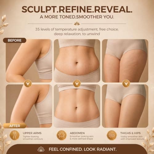 Lihsykds Lymphatic Drainage Massager, Helps Reduce Stretch Marks & Cellulite, for Legs, Arms & Belly, Body Sculpting Machine with Microcurrent, Light, Heat & Vibration - Thumbnail 5