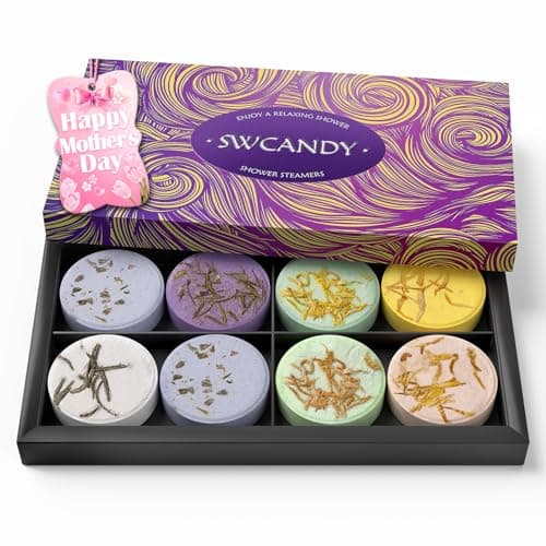 Shower Steamers Aromatherapy Birthday Gifts for Women - SWCANDY 8 Pcs Mothers Day Gifts, Mom Wife Daughter Grandma Sister Her Self Care with Natural Essential Oils Relaxation Home SPA Travel Holidays - Image 1