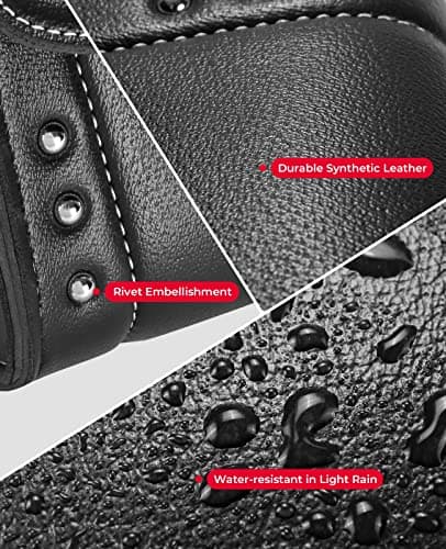 KEMIMOTO Motorcycle Windshield Bag 10" Windscreen Studded Pouch Compatible with Road King 1995-2019 2020 2021 2022 2023 2024 Softail Storage Tool - Thumbnail 4