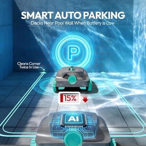 Pool Vacuum,UBoter E10 Cordless Robotic Pool Cleaner, Dual-Layer Filtration,Powerful Obstacle Crossing, Enhanced Edge & Corner Cleaning,120-Min for Above-Ground & Flat-Bottom Pools to 860 Sq.Ft - Thumbnail 4