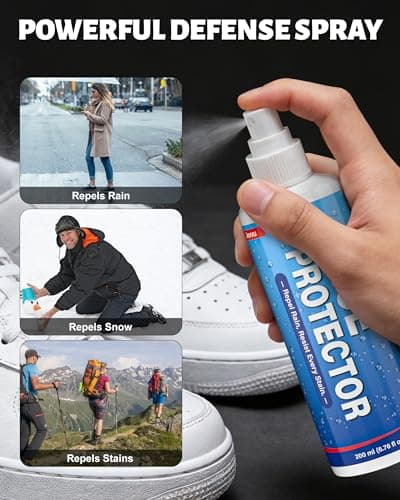 Jevvu Shoe Cleaner Kit, 2-in-1 Shoe Cleaner & Shoe Protector Spray for White Shoes, Removes and Resists Stains - Thumbnail 3