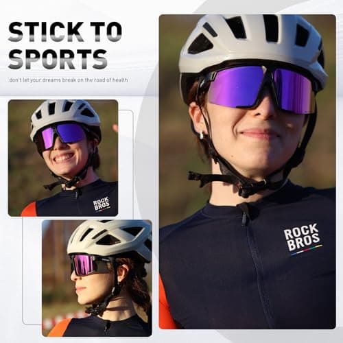 KAPVOE Polarized Cycling Glasses Sports Sunglasses Women Men Bicycle MTB UV400 Protection Running Mountain Bike Baseball Biking Goggles Riding BMX Fishing Running Riding Golf Driving Softball 13 - Thumbnail 2