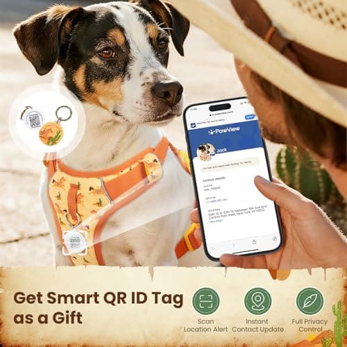 Escape Proof Western Cowboy No Pull Dog Harness, Soft Air Mesh Vest with Front & Back Clips, Adjustable Fit, Includes QR ID Tag for Safe Walking & Running, Orange, Small - Thumbnail 6