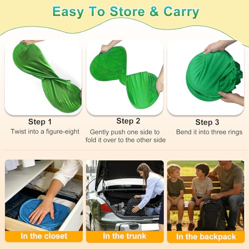 Zrgzob 14 Pcs Granny Pants Yard Game Set, Oversized Blue & Green Pants with 10 Bouncy Balls & 2 Pumps, Outdoor Tossing Games for Adults Family Birthday Backyard Party Team-Building Gatherings - Thumbnail 6