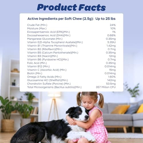 Xiderdl Dog Multivitamin with Glucosamine, Chondroitin, MSM & Probiotics – 8-in-1 Hip & Joint, Skin & Coat, Gut, Heart & Immune Health Supplement Soft Chews for Dogs – 120 Count - Thumbnail 5