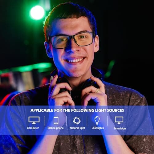 ANYLUV Blue Light Glasses Men, Relieve Eyestrain and Eye Protection, Al-Mg Metal Computer Blue Light Blocking Glasses - Thumbnail 2