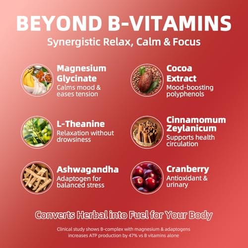 GREENPEOPLE Vitamin Methylated B Complex | Methyl B12 + L-Methyl Folate | Support Energy Metabolic, Immunity & Cognitive | 6 Super B Complex w/Mg, Ashwagandha & L‑Theanine for Women -Vegan, 2fl - Thumbnail 4