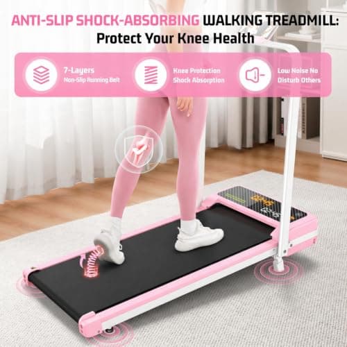 FUNMILY Foldable Walking Pad with Handle Bar, 4 in 1 Under Desk Treadmill with Incline, 2025 Upgraded Smart Folding Treadmill for Home/Office, 300 lbs Weight Capacity, Ultra-Quiet - Thumbnail 4