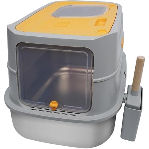 CATPAK Stainless Steel Cat Litter Box with Removable Cover – Large Enclosed Litter Box with Front & Top Entry, Includes Litter Mat and Scoop for Easy Cleaning (X-Large) - Thumbnail 4