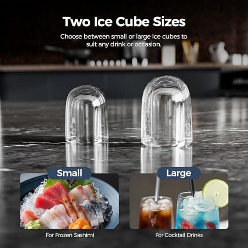 Antarctic Star Pro-Grade Countertop Ice Maker, 9 Cubes in 6 Mins, 26lbs/Day, Self-Cleaning, Ultra-Quiet for Home Bar, Kitchen, Office & Entertaining - Thumbnail 5