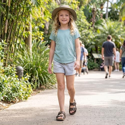 Stelle Kids Sandals Boys Summer Shoes Girls Slippers Slip on Slides with Adjustable Straps for Little Kid/Big Kid(Chocolate,13ML) - Thumbnail 3