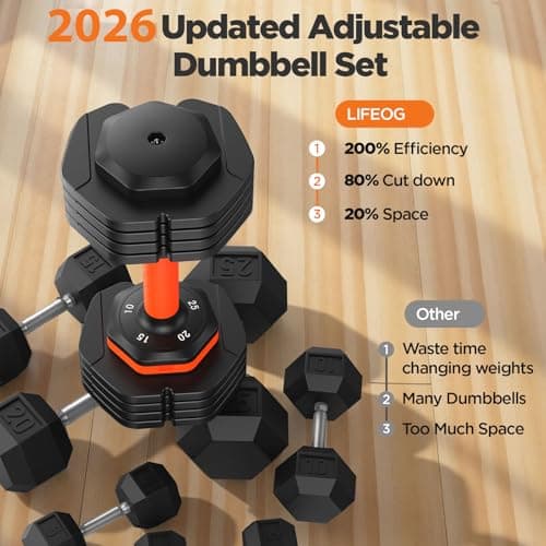 Adjustable Dumbbells Set 25LB, Weights Dumbbells Set 5/10/15/20/25lbs, Anti-Slip Handle for Exercise Fitness Workout Adjustable dumbbell set 2 (25, Pounds) - Thumbnail 2