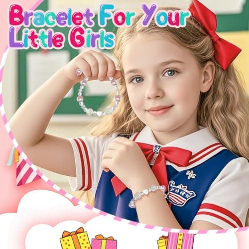 ELGLIM First Day of School Bracelet, First Day of Preschool Kindergarten 1st Grade 2nd Grade School Gift, Nice Back to School Gifts for Daughter Niece Granddaughter, Heart Bracelet with 2 Keychains and 2 Gretting Card. - Thumbnail 3